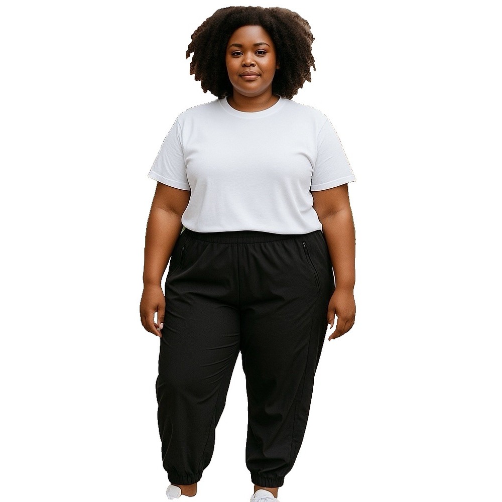 Gap Womens Black Jogger Pants Plus Size 3X Dry Quick Zip Ankle Pull On Casual